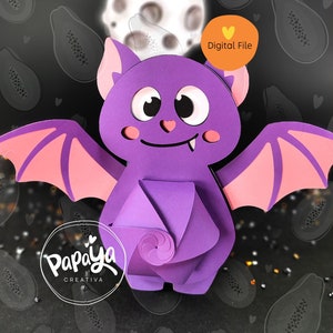 Wytnij plik Nietoperz Halloweenowy uchwyt na cukierki