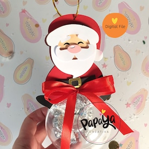 Fichier découpé Boule de Noël Père Noël / Ornement / Porte-bonbons / Dôme taille 8 cm