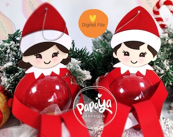 Elfs Set Candy Holder (Digital File) SVG/ STUDIO Format / Dome size 8cm / easy open and close system