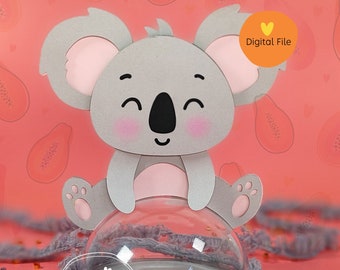 Cut File Koala Candy holder/ dome size 8cm/ open and close system (flower)