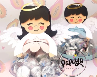 Little Set Angels DIGITAL FILE Candy Holder / Dome Size 8cm *dashed lines to open for sweets*