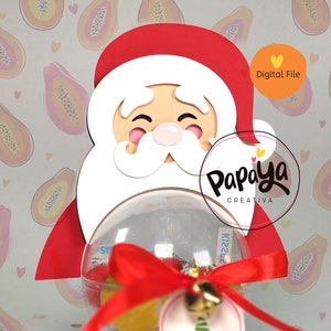 Santa Candy Holder (Digital File) SVG/ STUDIO Format / Ball size 8cm/ Christmas Decorations