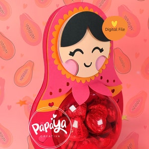 Matrioshka DIGITAL FILE Candy Holder / Dome size 8cm/ Open and close system / Discontinue lines