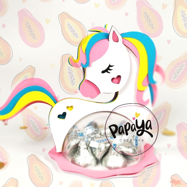 Cut File Unicorn Candy Holder / Dome size 8cm / Open and close system