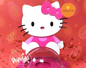 Cut File Cute Kitty Candy holder/ dome size 8cm/ open and close system