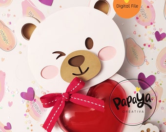 Love Bear Candy Holder/ Heart size 8cm
