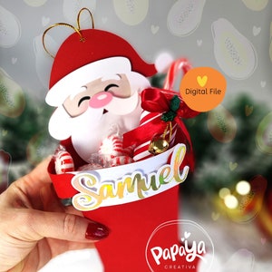 Cut File Santa Claus Christmas Stocking Holder