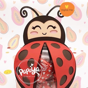 Portacaramelle a forma di coccinella con lima tagliata / cupola, dimensioni 8 cm