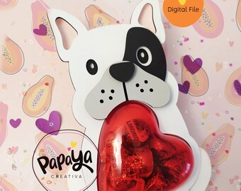 Boston Terrier Candy Holder/ Heart size 8cm