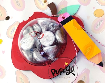 Apple DIGITAL FILE Candy Holder/ Dome size 8cm *dashed lines to open for sweets*