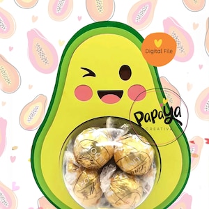 Sweet Avocado DIGITAL FILE Candy Holder/ Dome size 8cm *dashed lines to open for sweets*