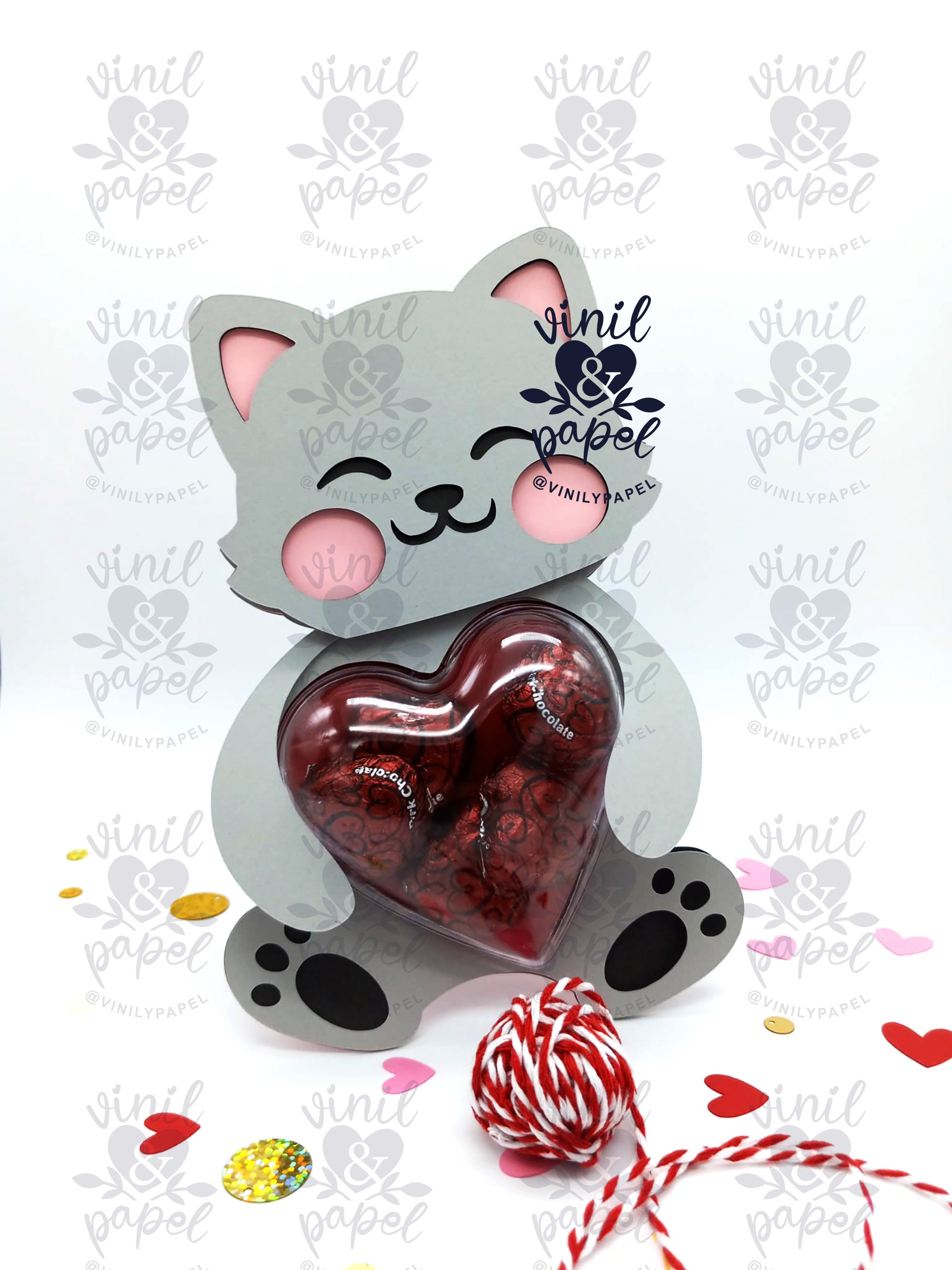 Cut File Valentines Ornament Lovely kittens Valentines/ Valentines Gift Ornament/ Kitty Kat