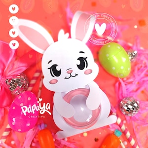 Cut File Love Bunny Süßigkeitenhalter / Kuppelgröße 8cm / Öffnungs- und Schließsystem
