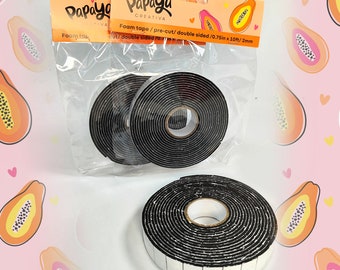 3 Pack Black Rolls Pre-Cut Double Sided Adhesive Foam Tape