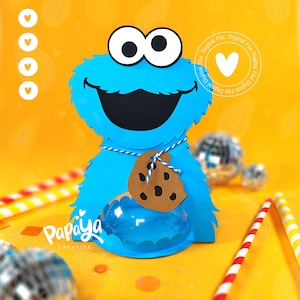 Cut File Blue Monster Candy Holder *Easy open/close system* (Dome 8cm)