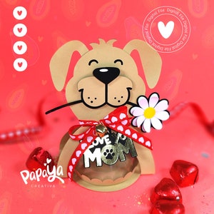 Mama Hund DIGITALE DATEI Süßigkeitenhalter *Einfaches Öffnungs-/Schließsystem* (Kuppel 8 cm)