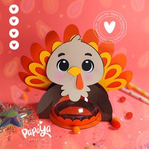 Cut File Lovely Turkey Candy Holder /Dome size 8cm/ open and close system