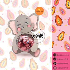 Schneidedatei Elefanten Set Süßigkeitenhalter/ Kuppelgröße 8cm/ Baby Junge Baby Mädchen