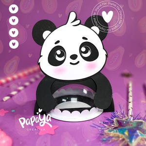 Suporte para arquivo de corte Panda/tamanho da cúpula 8 cm/sistema de abertura e fechamento