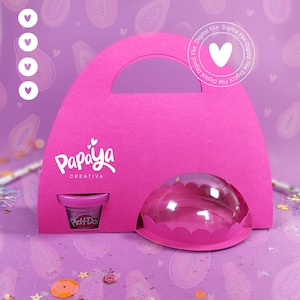 Base de support pour pâte à modeler et bonbons à découper pour personnaliser *Système d'ouverture/fermeture facile* (Dôme 8 cm/Pâte à modeler 2,5 oz)