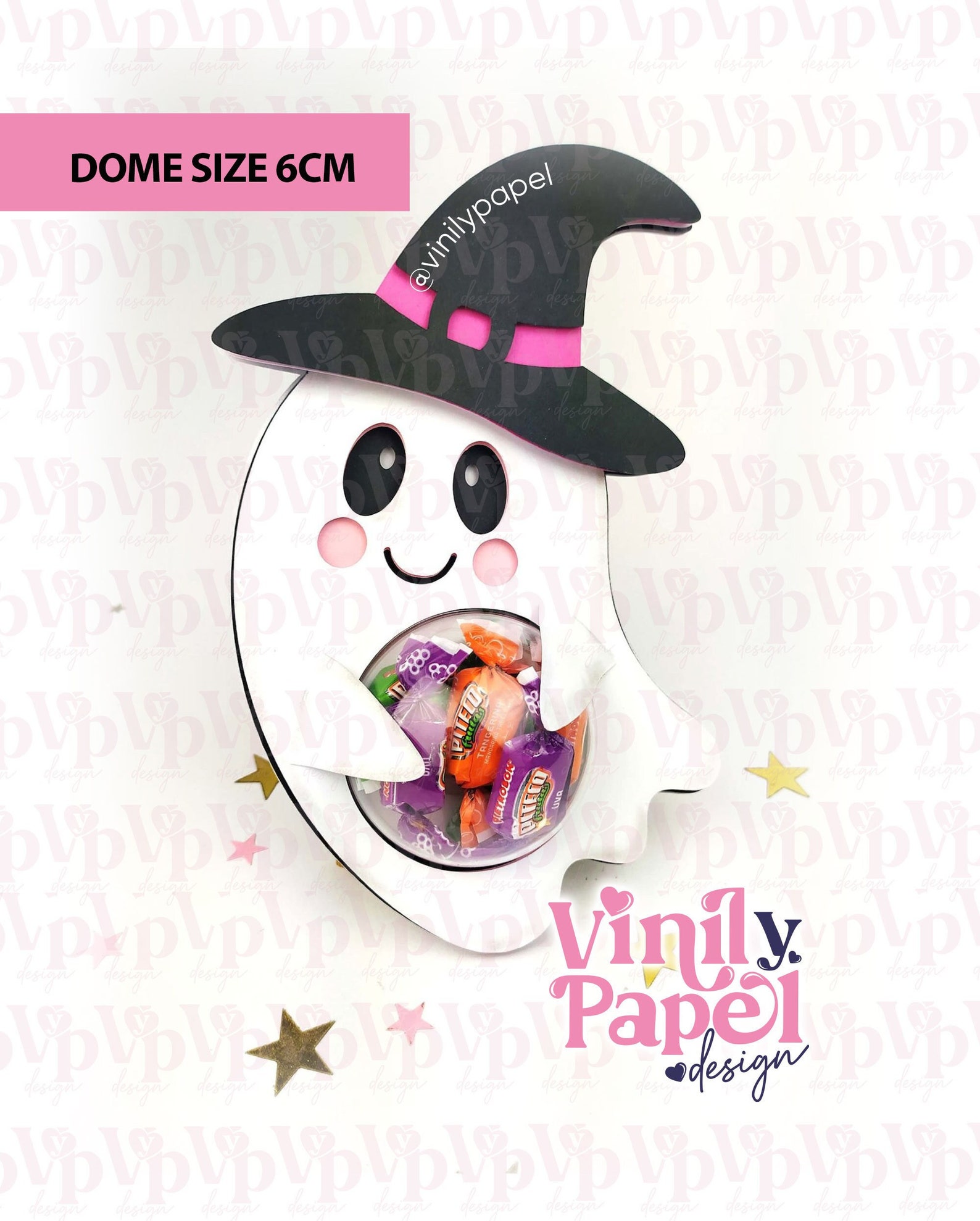 Cut File Sweet Ghost Candy Holder / Dome Size is 6cm/ Etsy