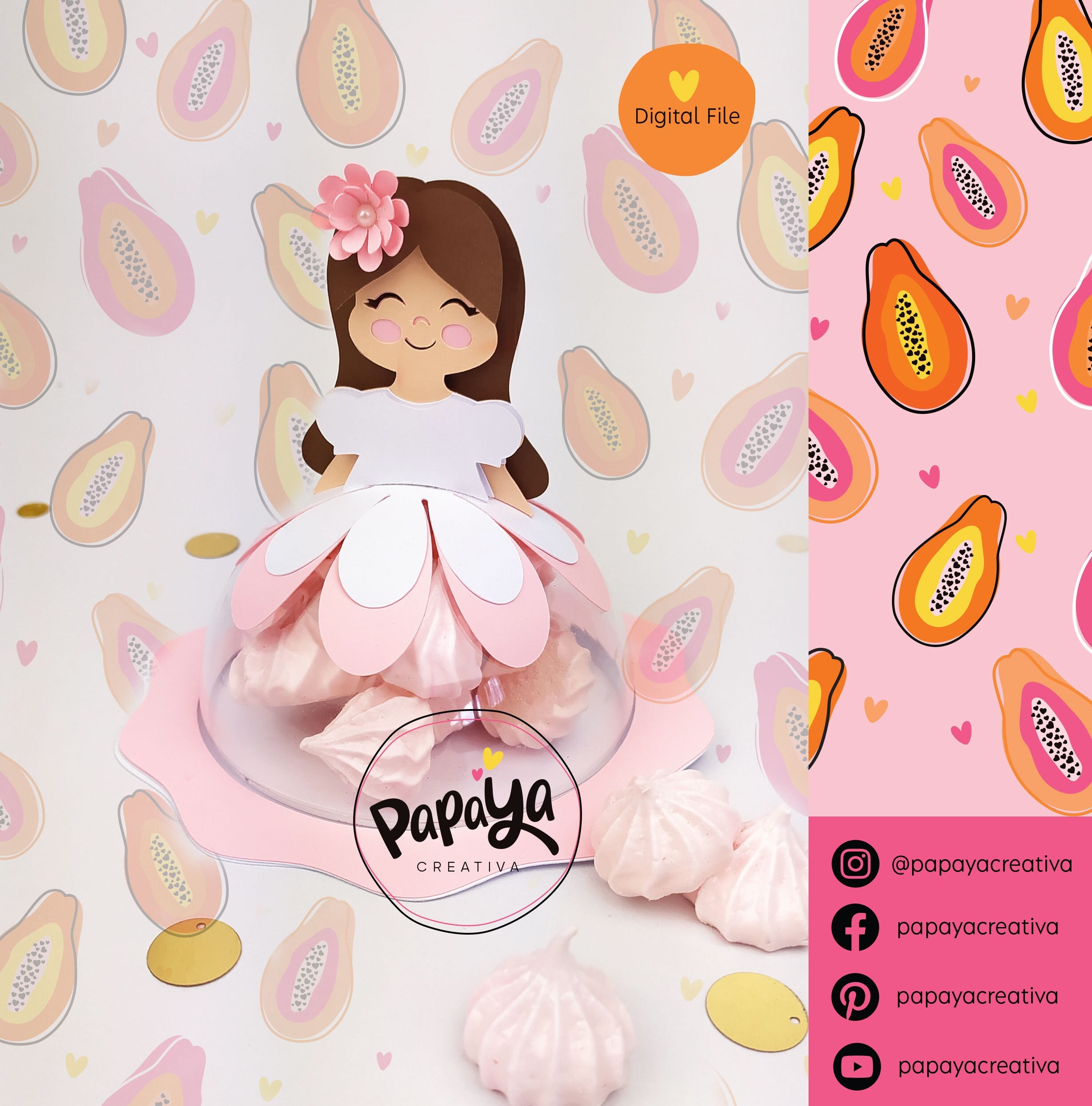 Girl Candy holder/ Dome size 8cm/ open and close system