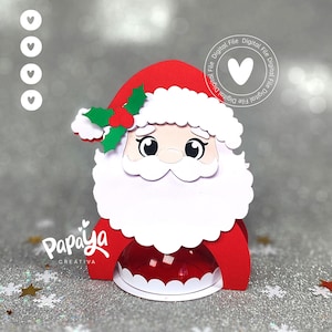Kerstman DIGITAAL BESTAND Snoephouder *Eenvoudig open/sluit systeem* (Koepel 8 cm)