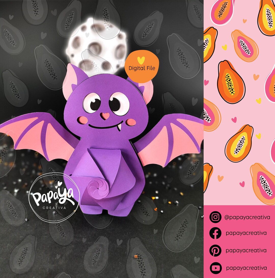 Cut File Bat Halloween Candy Holder - Etsy