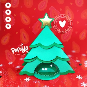Kerstboom DIGITAAL BESTAND Snoephouder *Eenvoudig open/sluitsysteem* (Koepel 8 cm)