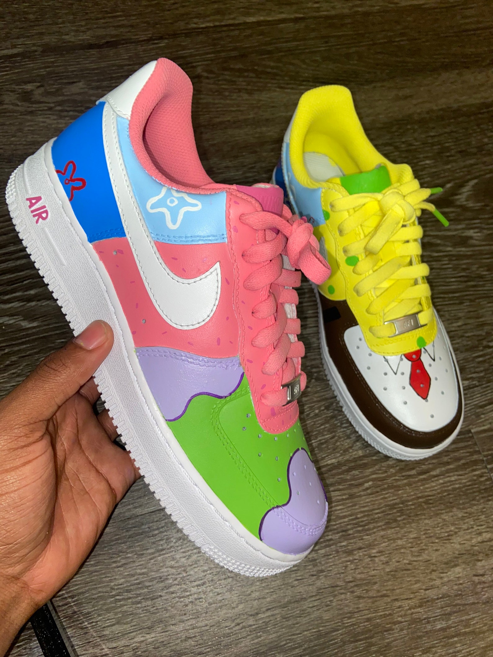 Nike Af1 spongebob and patrick | Etsy