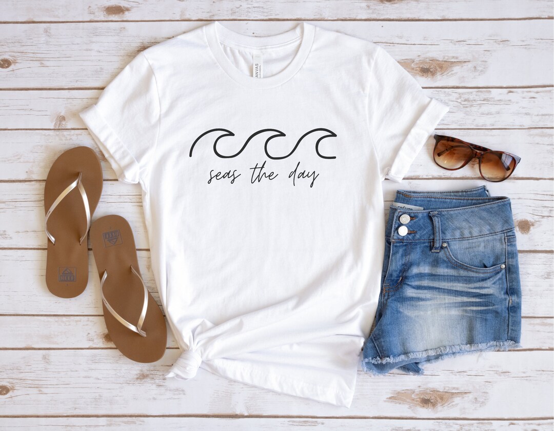 Seas the Day Shirt White Seize the Day Shirt Beach Shirt Beach Tee