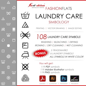 Laundry Care -Simbology- | Printing | Vector Drawing | Image Editing | Acrobat | Illustrator | Photoshp | Procreate