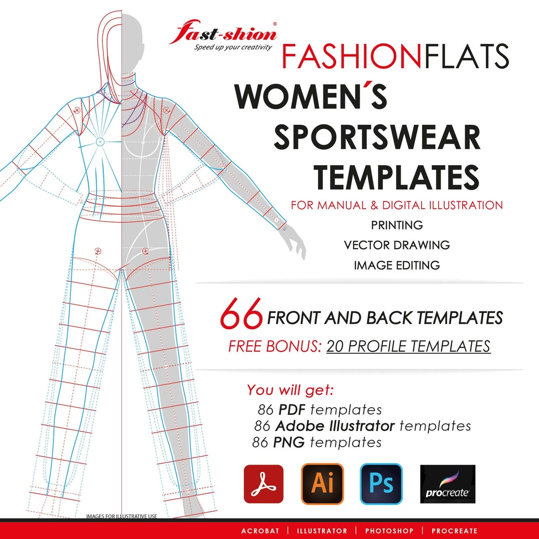 WOMEN S SPORTSWEAR TEMPLATES for Manual and Digital Illustration WOMEN S SPORTSWEAR TEMPLATES for Manual and Digital Illustration