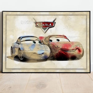 Lightning McQueen, Kidsart, Gift For Child, Cars Blueprints, Cars Poster, Cars Prints, Cars Wall Art, Cars Poster Art, Wall Decor, Cars Art