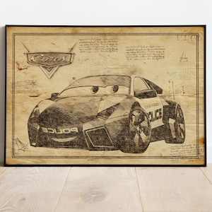 Lightning McQueen Poster, Kidsart, Gift For Child, Cars Poster, Car Print, Cars Wall Art, Nursery Poster, Wall Decor, Cars Art, Gift For Boy