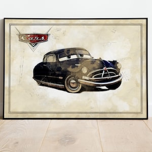 Doc Hudson, Lightning McQueen, Kidsart, Gift For Child, Cars Poster, Car Prints, Cars Wall Art, Cars Poster Art, Car Art, Nursery Poster