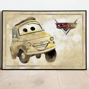 Luigi, Lightning McQueen, Kidsart, Cars Poster, Cars Poster Canvas, Cars Wall Art, Cars Poster Art, Wall Decor, Cars Art, Nursery Poster