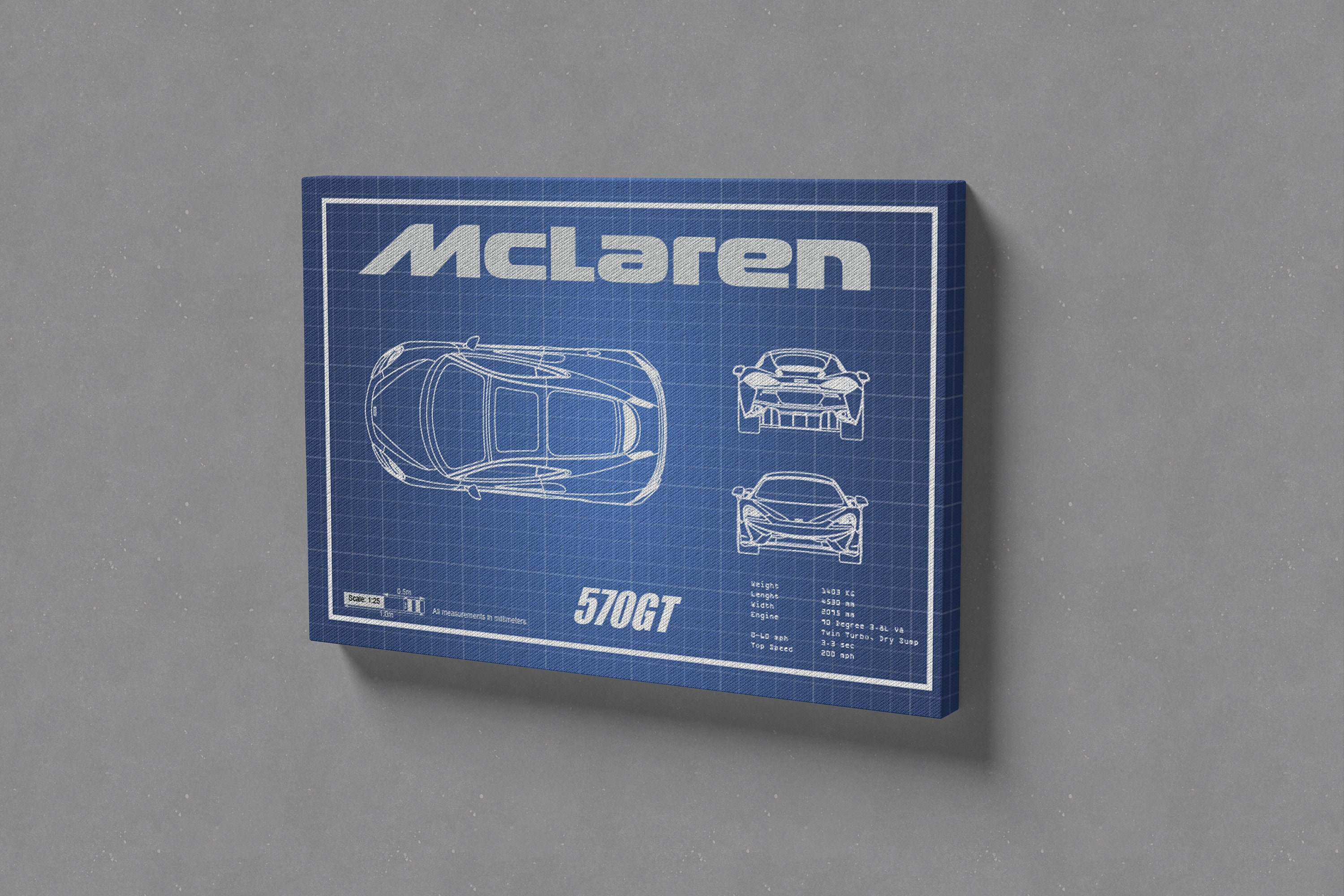 Mclaren GT570 Blueprint, Car Blueprints, Car Poster, Garage Workshop ...