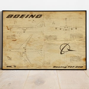 Airplane Wall Decor, 747 Wall Art, Boeing 747 Decor, Gift For Pilot, Gift For Him, Aeronautic Art, Art for Mancave, Airplane Patent Poster