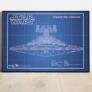 Imperial Star Destroyer, Star Wars Poster, Star Wars Movie, Gift For Him, Blueprint Poster, Star Wars Prints, Digital Download, Art
