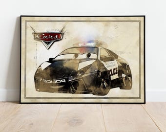 Lightning McQueen Picture, Kidsart, Gift For Child, Cars Poster, Cars Poster Canvas, Cars Wall Art, Cars Poster Art, Wall Decor, Cars Art