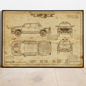 Dodge TRX Blueprint, Car Blueprints, Car Poster, Gift For Car Guy,  Gift For Him, Gift For Dad, Gift For Friend, Office Artwork, Car Art