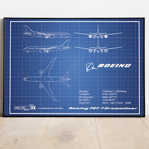 787 Dreamliner poster, Gift For Pilot, Mancave Avaition Art, Aviation Blueprint, Aeronautics blueprint, Plane Art, Gift For Him, Planes SVG