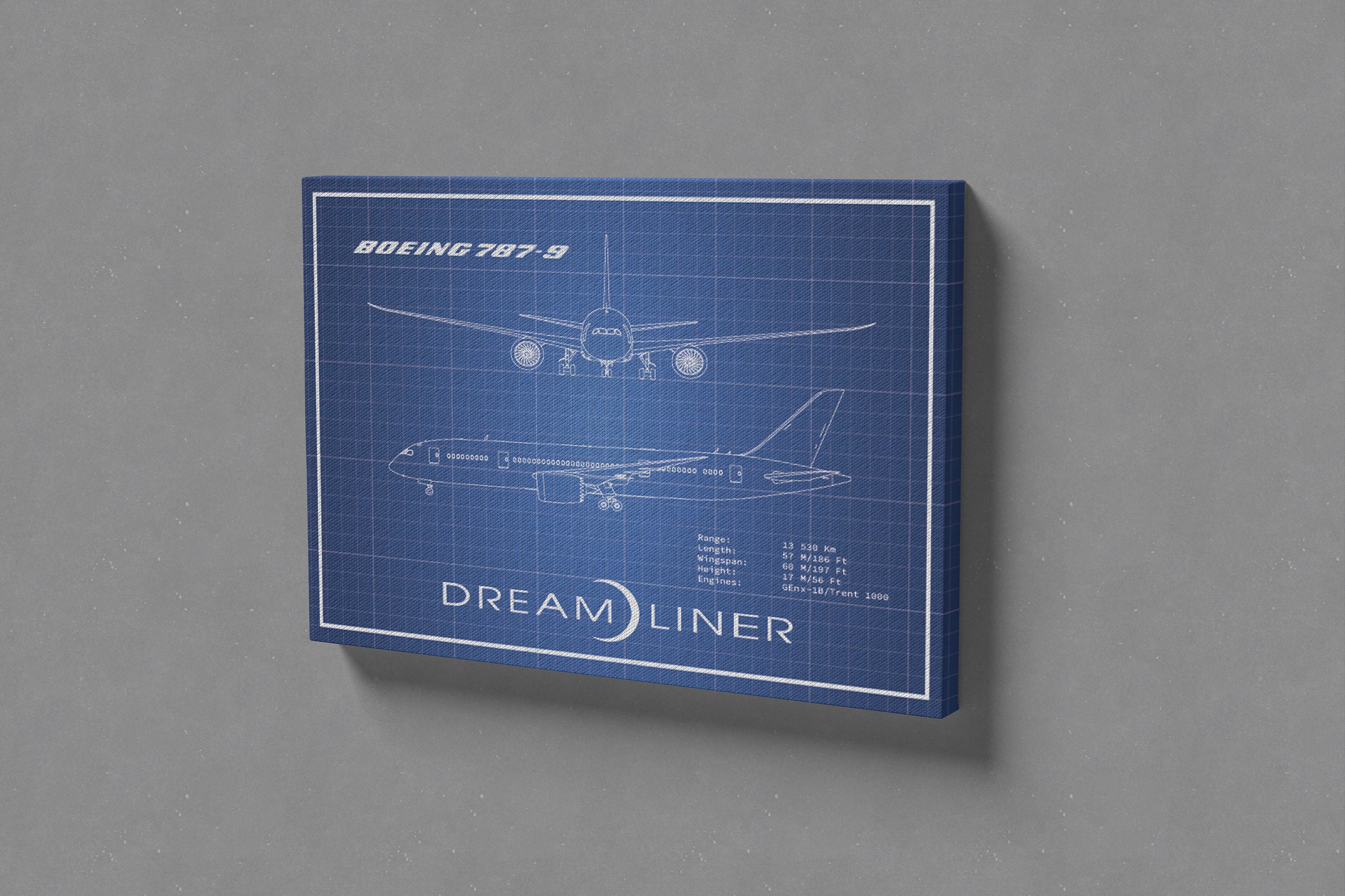 Boeing 787 Poster, Dreamliner Blueprint, Gift for Pilot