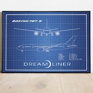 Boeing 787 Blueprint - Etsy