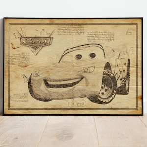 Lightning McQueen Poster, Kidsart, Gift For Child, Cars Poster, Cars Poster Canvas, Cars Wall Art, Cars Poster Art, Wall Decor, Nursery Art