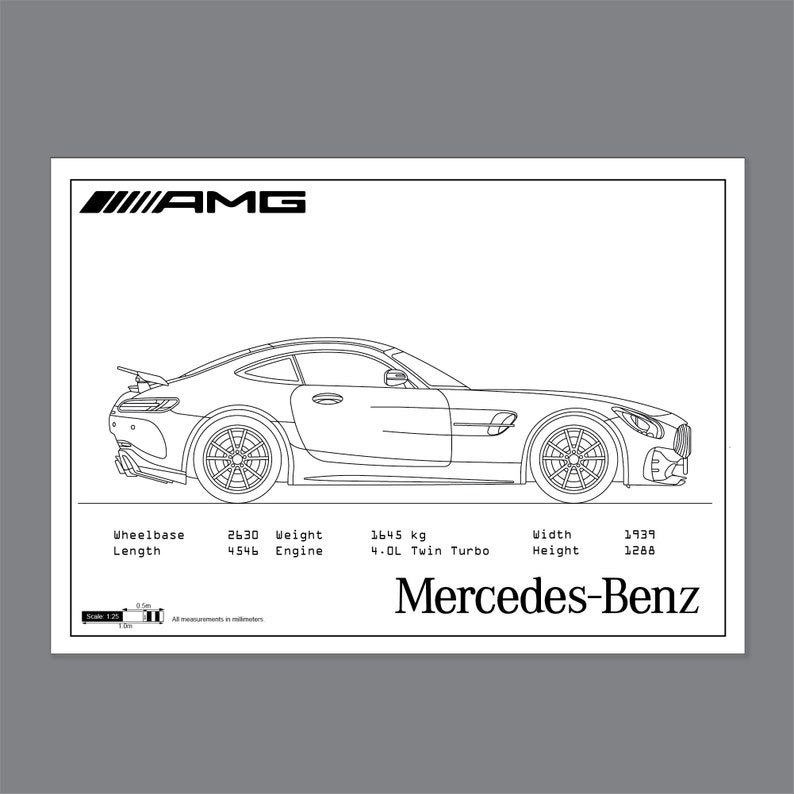 Mercedes Benz Poster, AMG GT, Car Blueprints, Car Picture, Garage ...