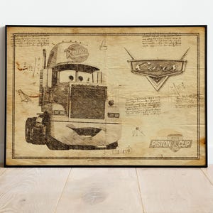 Mack Print, Kidsart, Cars Poster, Cars Poster Canvas, Cars Wall Art, Cars Print, Wall Decor, Cars Art, Lightning McQueen, Cars Movie Poster