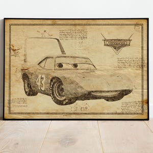 Strip Weathers Poster, Lightning McQueen, Kidsart, Gift For Child, Cars Poster, Car Prints, Cars Wall Art, Cars Poster Art, Wall Decor, Art