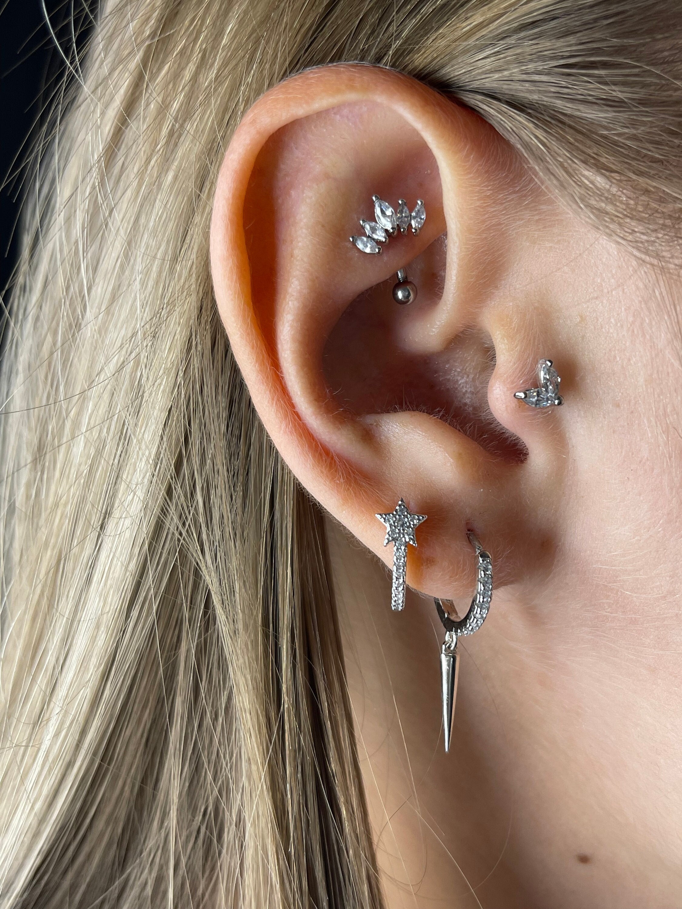 Rook Piercing Rook Piercing Surgical Steel Piercing Gold Etsy